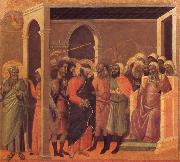 Duccio di Buoninsegna The third verloochening of Christ oil painting on canvas